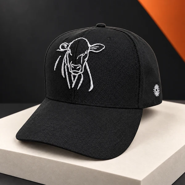 Boné personalizado com bordado de bovino